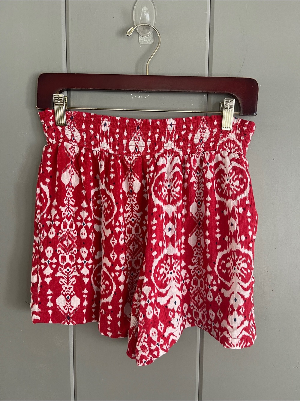 Knox Rose Culotte Shorts Red White Southwest  Small Modern Boho Festival Coastal